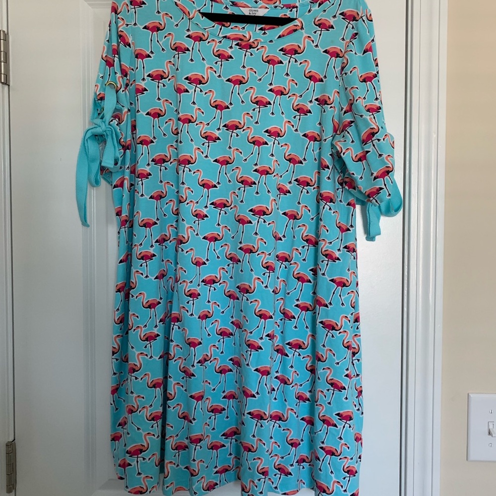 Crown and Ivy Flamingo Print Dress XXL